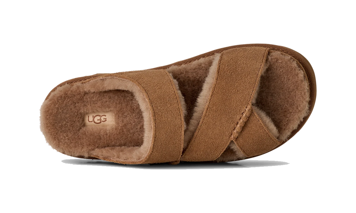 Overkicks - UGG Greenport Cross Strap Slide Chestnut (Womens) (1178470-CHE) - detalle talon