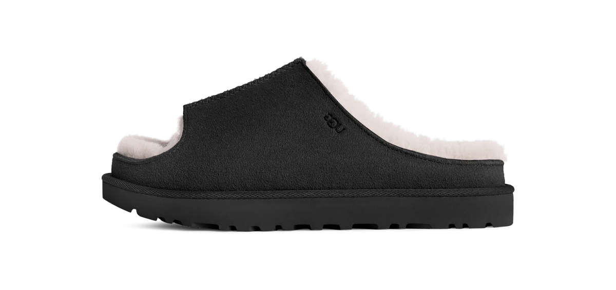 Overkicks - UGG Greenport Slide Black (Womens) (1167610-BLK) - vista lateral