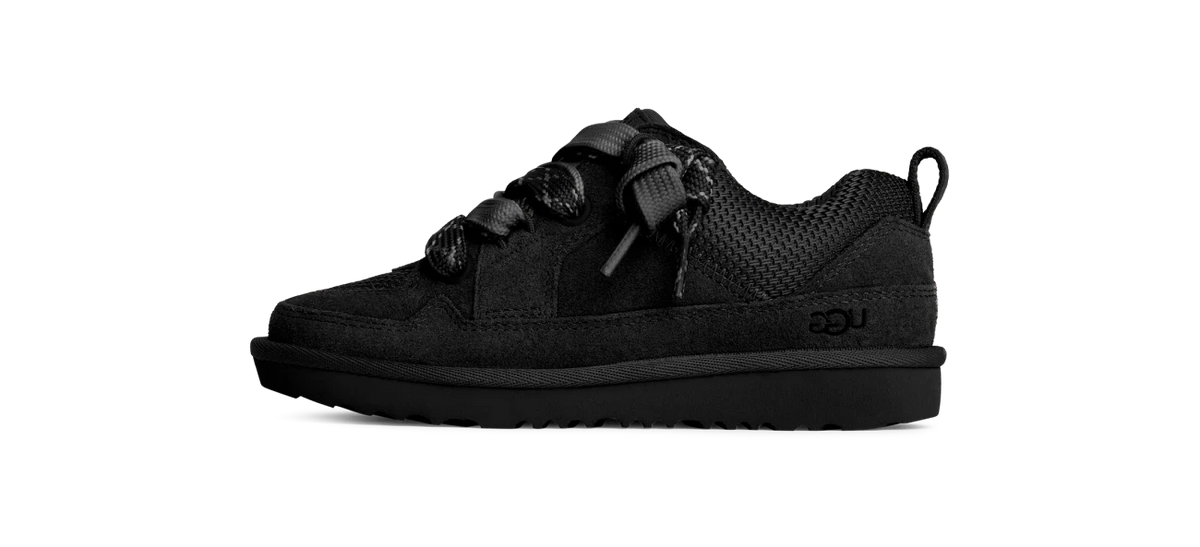 Overkicks - UGG Lowmel Lo Black (Kids) (1166490K-BLK) - vista lateral