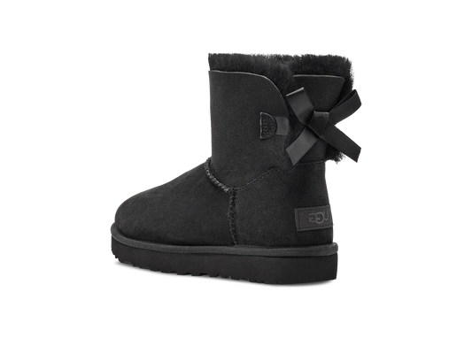 Overkicks - UGG Mini Bailey Bow II Black (Womens) (1016501-BLK) - vista lateral
