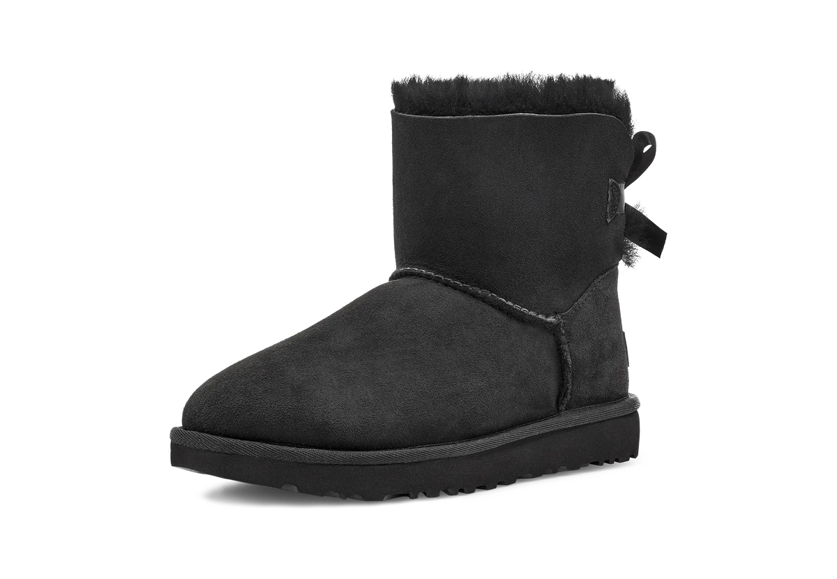 Overkicks - UGG Mini Bailey Bow II Black (Womens) (1016501-BLK) - detalle suela