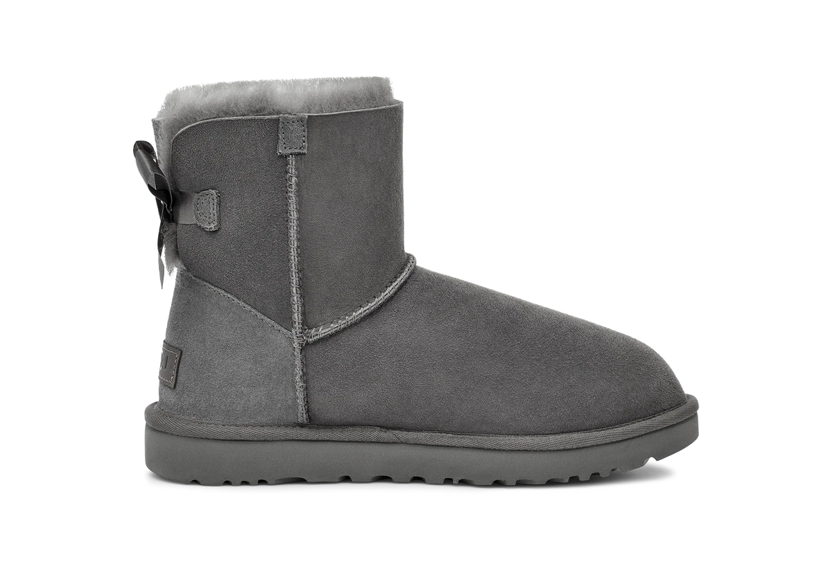 Overkicks - UGG Mini Bailey Bow II Boot Grey (Womens) (1016501-GREY) - par completo