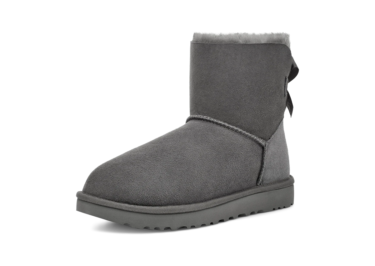 Overkicks - UGG Mini Bailey Bow II Boot Grey (Womens) (1016501-GREY) - detalle suela