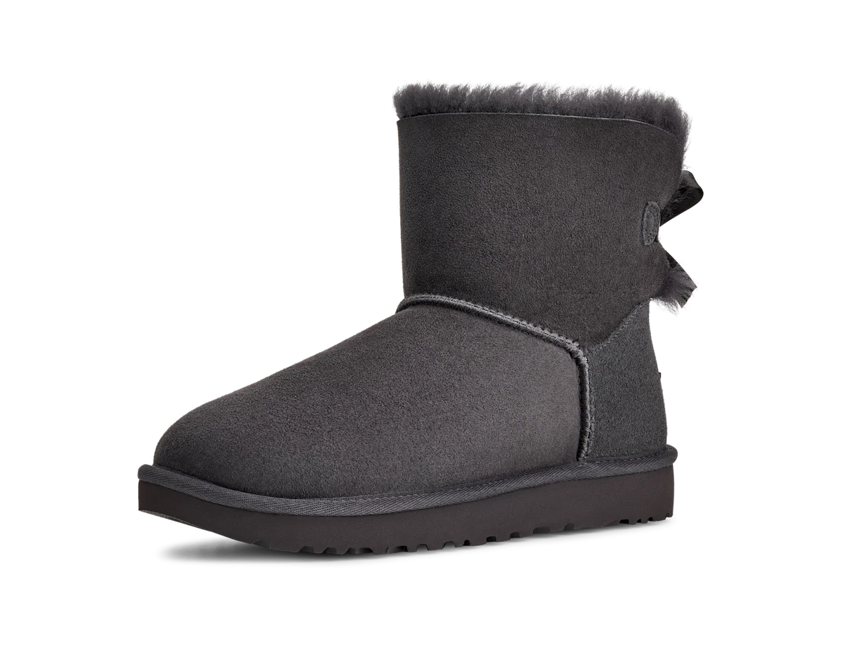 Overkicks - UGG Mini Bailey Bow II Obsidian (Womens) (1016501-OBS) - vista trasera