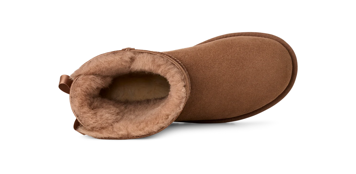 Overkicks - UGG Mini Bailey Bow II Rocky Oak (Womens) (1016501-RYK) - detalle talon