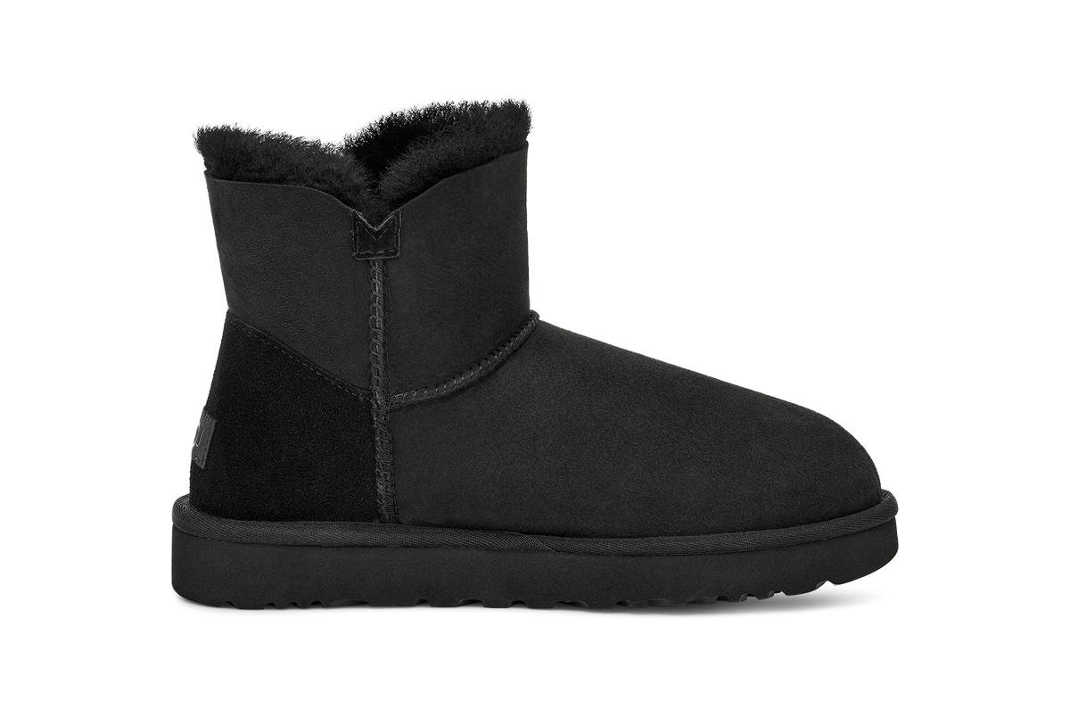 Overkicks - UGG Mini Bailey Button Boot Black (Womens) (1016422-BLK) - par completo
