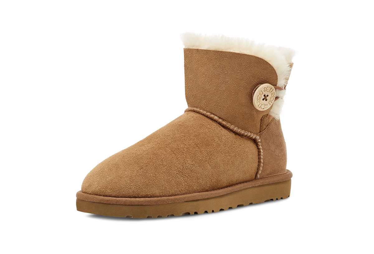Overkicks - UGG Mini Bailey Button II Chestnut (Womens) (1016422-CHE) - vista trasera