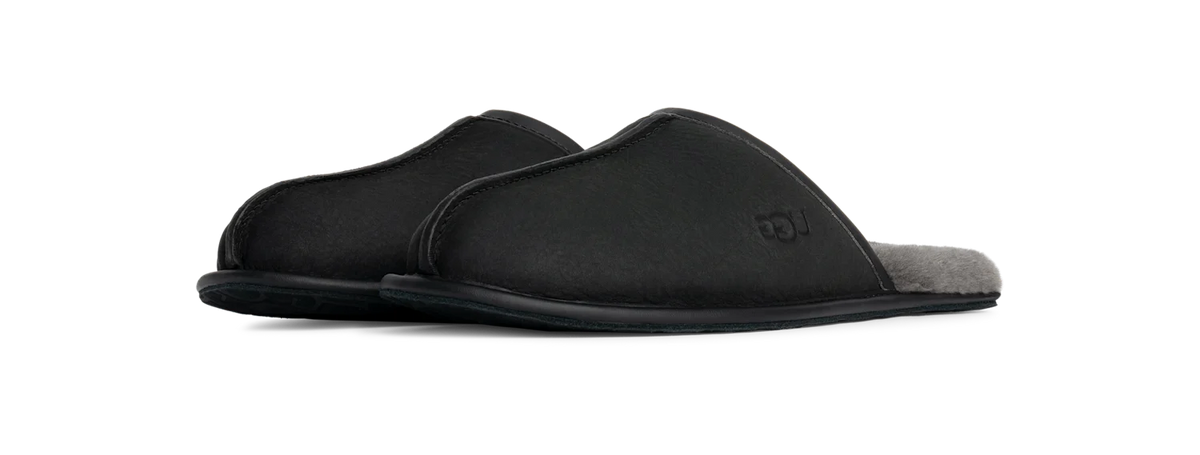 Overkicks - UGG Scuff Leather Slipper Black (1108192-BLK) - vista trasera