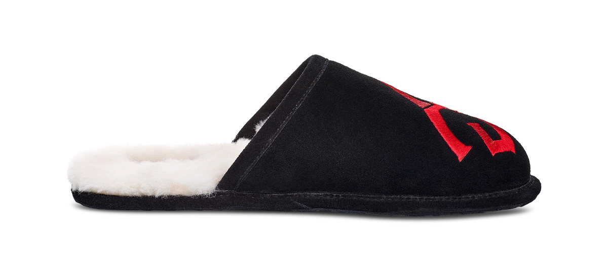 Overkicks - UGG Scuff Logo Slipper Black Red (1101324-BLK) - par completo