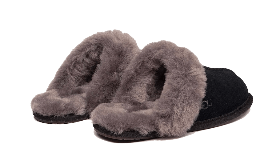 Overkicks - UGG Scuffette II Slipper Black Grey (Womens) (1106872-BCGR) - vista trasera