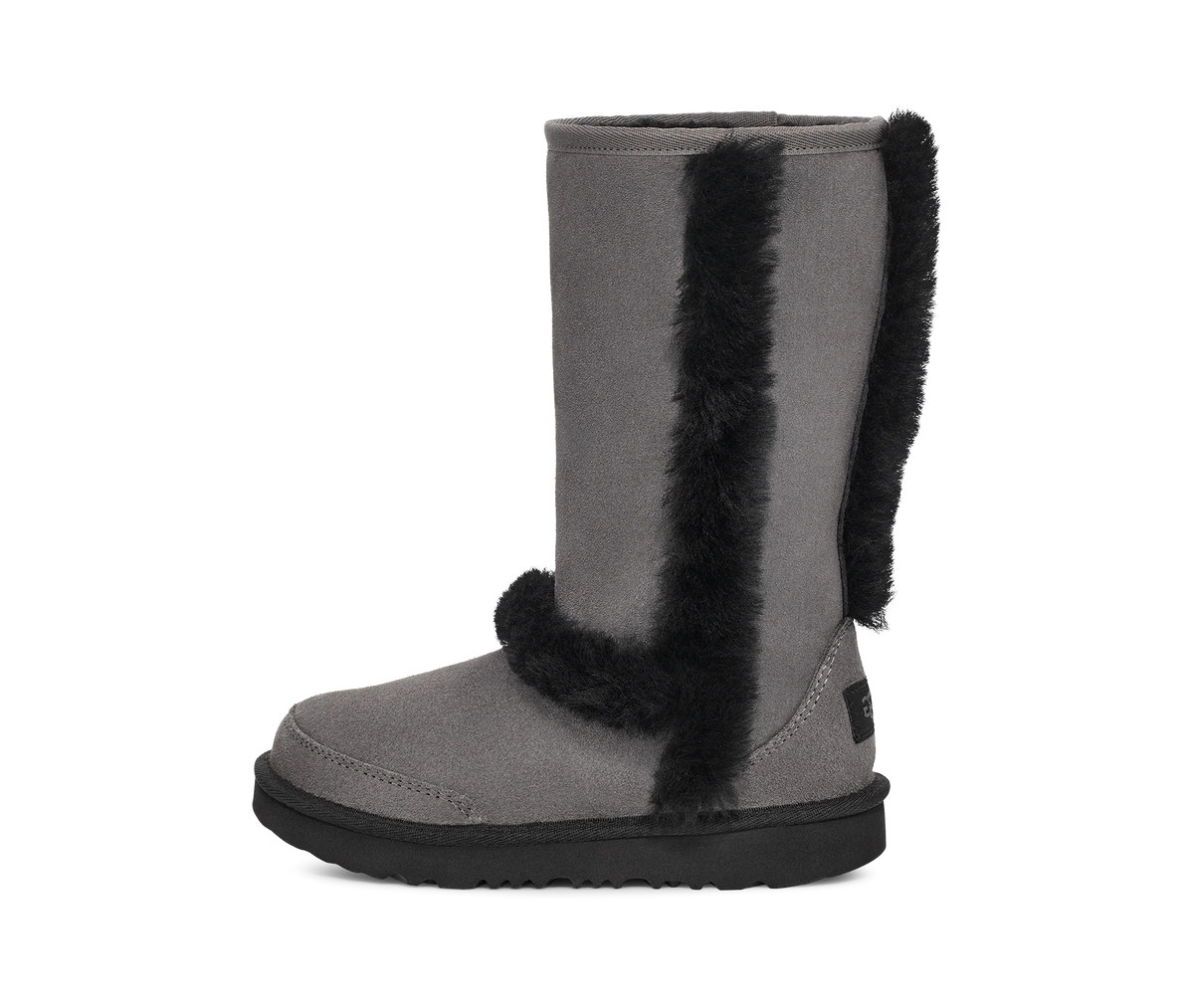 Overkicks - UGG Sunburst Tall Boot Grey Black (Kids) (1143694K-GRB) - vista lateral