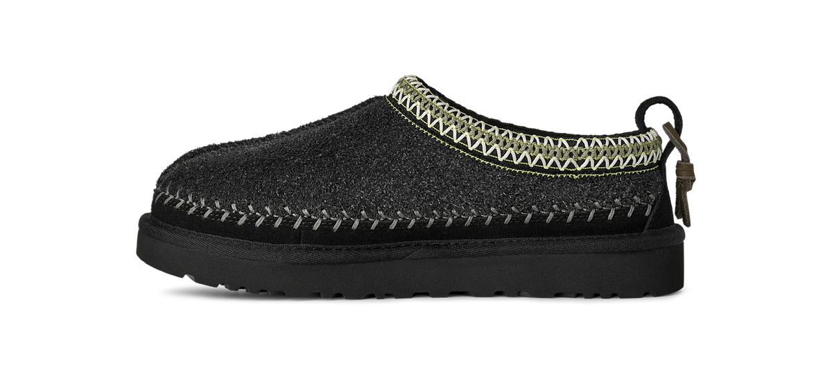 Overkicks - UGG Tasman Biarritz Slipper Black (Womens) (1171444-BLK) - par completo