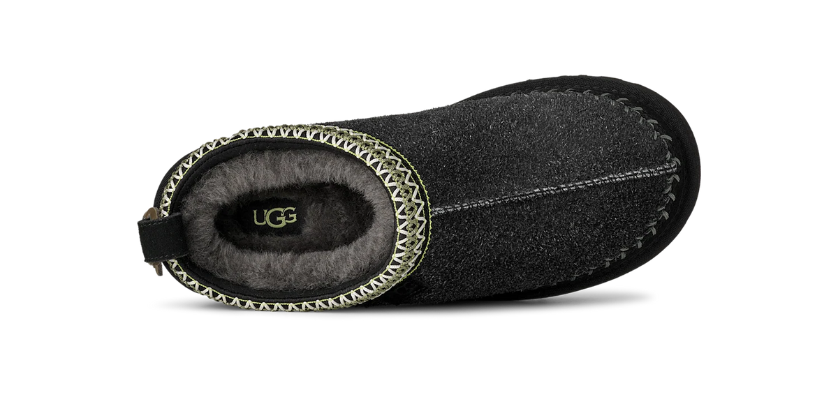 Overkicks - UGG Tasman Biarritz Slipper Black (Womens) (1171444-BLK) - detalle talon
