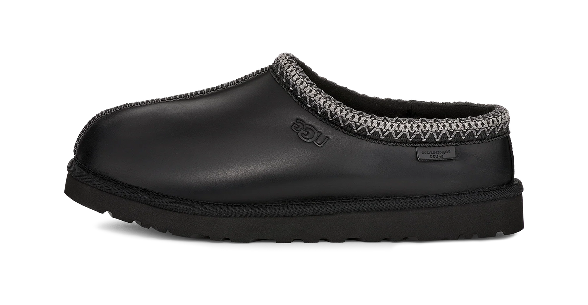 Overkicks - UGG Tasman LTHR Regen Slipper Black (1163890-BLK) - vista lateral