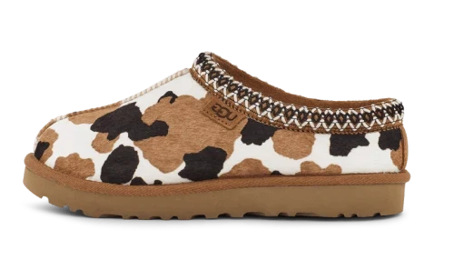 Overkicks - UGG Tasman Slipper Cow Print Chestnut (Women's) (1120917-CHE) - vista lateral