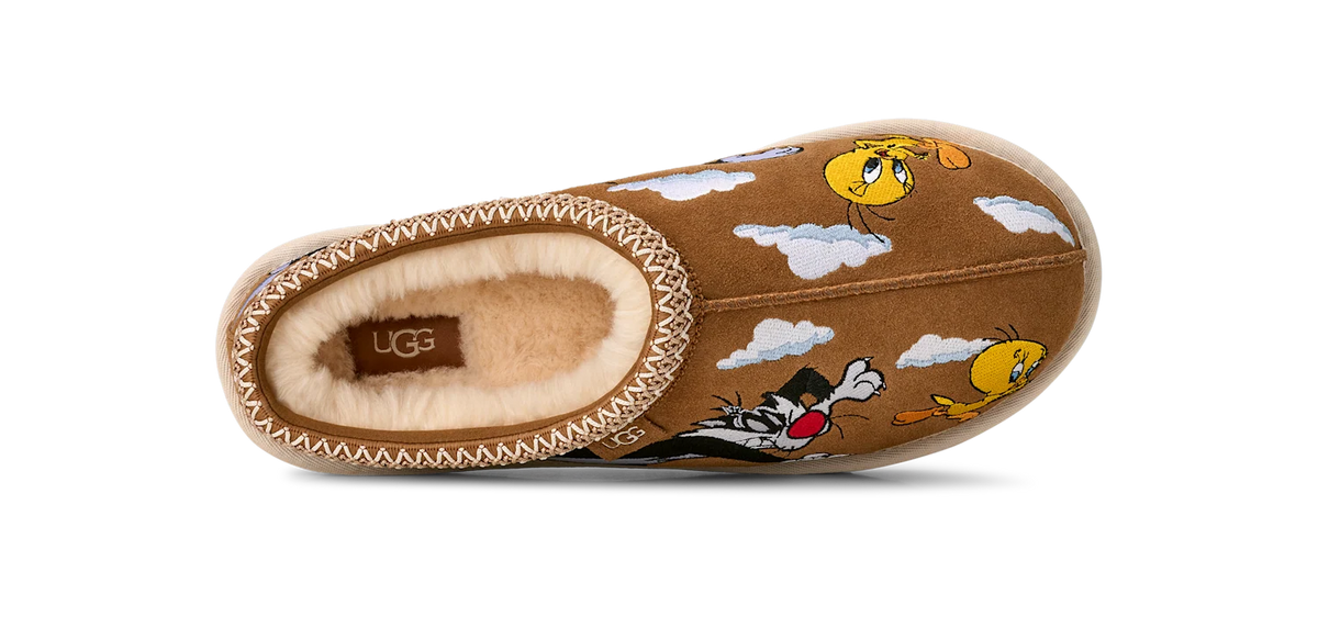 Overkicks - UGG Tasman Slipper Palace x Looney Tunes Chestnut (1181910-CHE) - detalle talon
