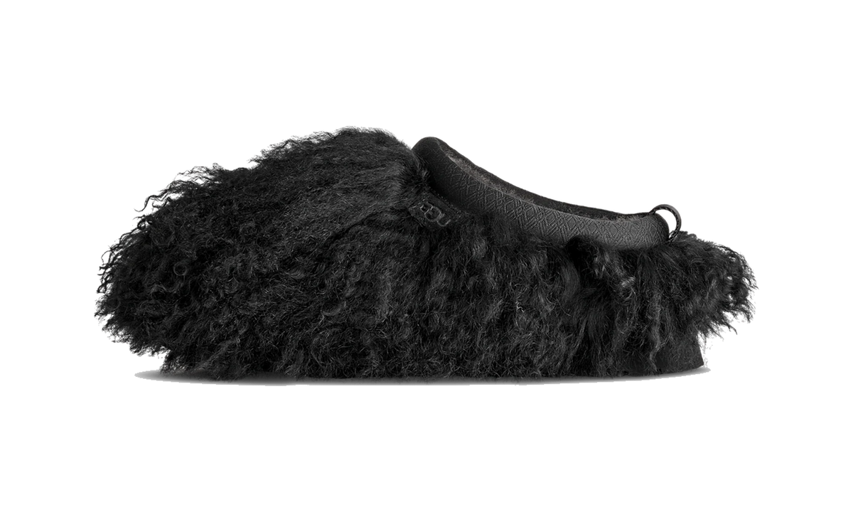 Overkicks - UGG Tazz Fluff Momma Slipper Black (Womens) (1179371-BLK) - vista lateral