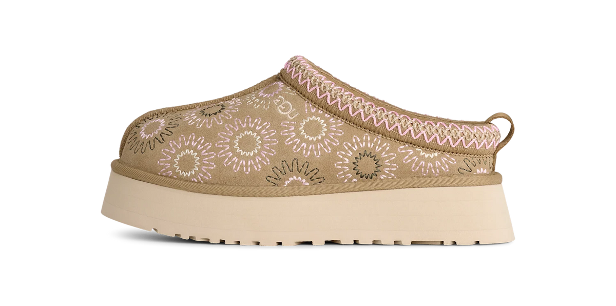 Overkicks - UGG Tazz Sun Stitch Slipper Mustard Seed (Womens) (1178193-MDSD) - vista lateral