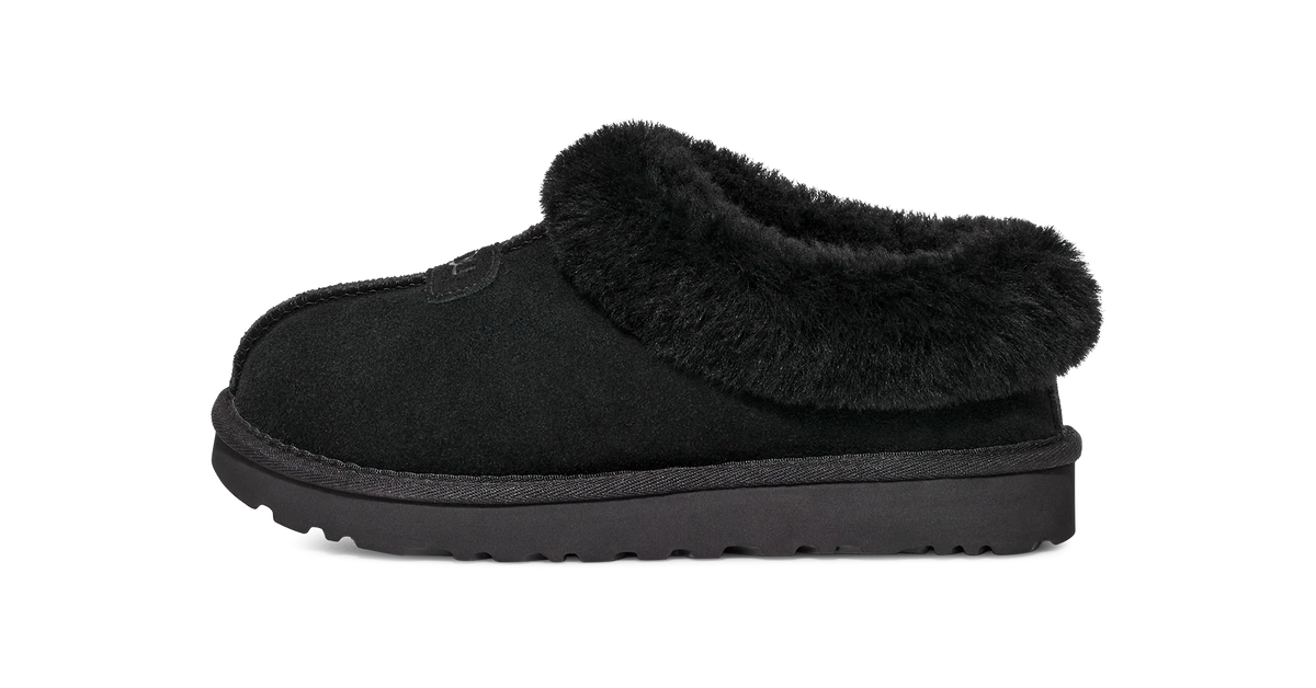 Overkicks - UGG Tazzette Slipper Black (Womens) (1134810-BLK) - vista lateral