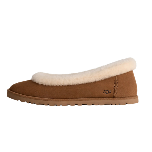 Overkicks - UGG Zora Ballet Flat Chestnut (Women's) (1178111-CHE) - vista lateral
