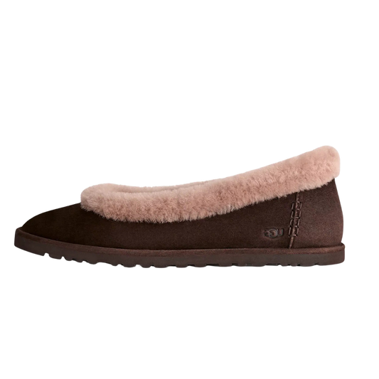 Overkicks - UGG Zora Ballet Flat Dusted Cocoa (Women's) (1178111-DDC) - vista lateral
