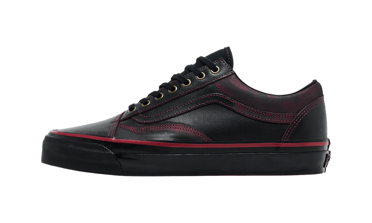 Overkicks - Vans Old Skool Premium Tania Cruz Dark Red Rub-Away (VN000EDAKRK) - vista lateral