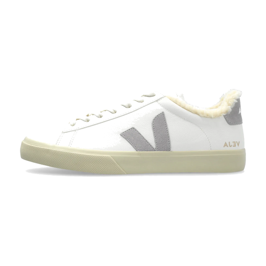 Overkicks - Veja Campo Fured Leather White Light Grey (CW0520571A/CW0520571B) - vista lateral