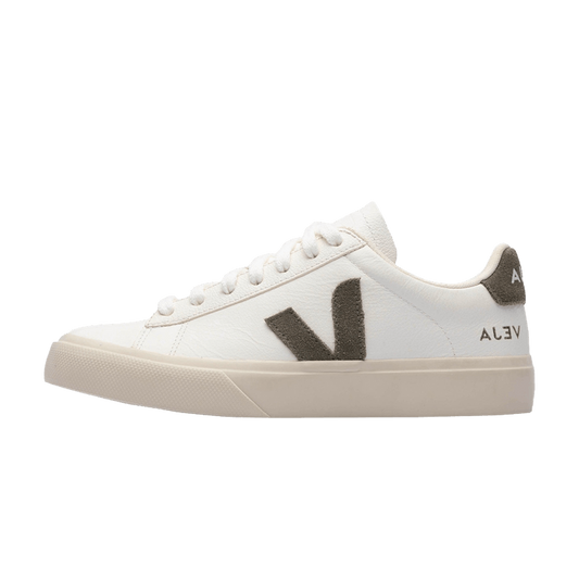 Overkicks - Veja Campo Low Chromefree Leather White Kaki (CP0502347) - vista lateral