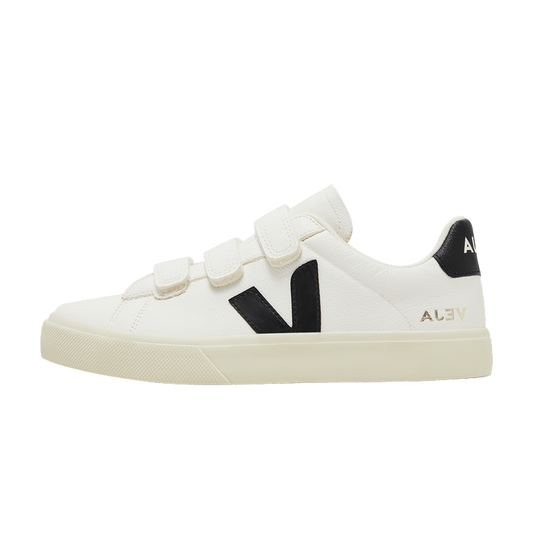 Overkicks - Veja Recife Chromefree Leather White Black (Women's) (RC0502790/RC0502790A/RC0502790B) - vista lateral