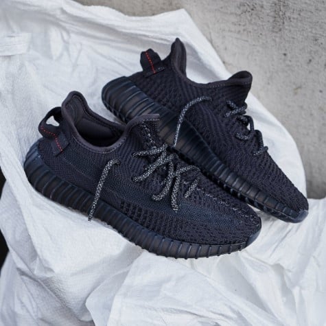 Overkicks - Yeezy Boost 350 V2 Black (Non-Reflective) (FU9006) - detalle talon