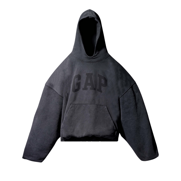 Overkicks - Yeezy Gap Engineered by Balenciaga Dove Hoodie Washed Black (YEEZY-GAP-ENGINEERED-BY-BALENCIAGA-DOVE-HOODIE-BLACK) - vista frontal
