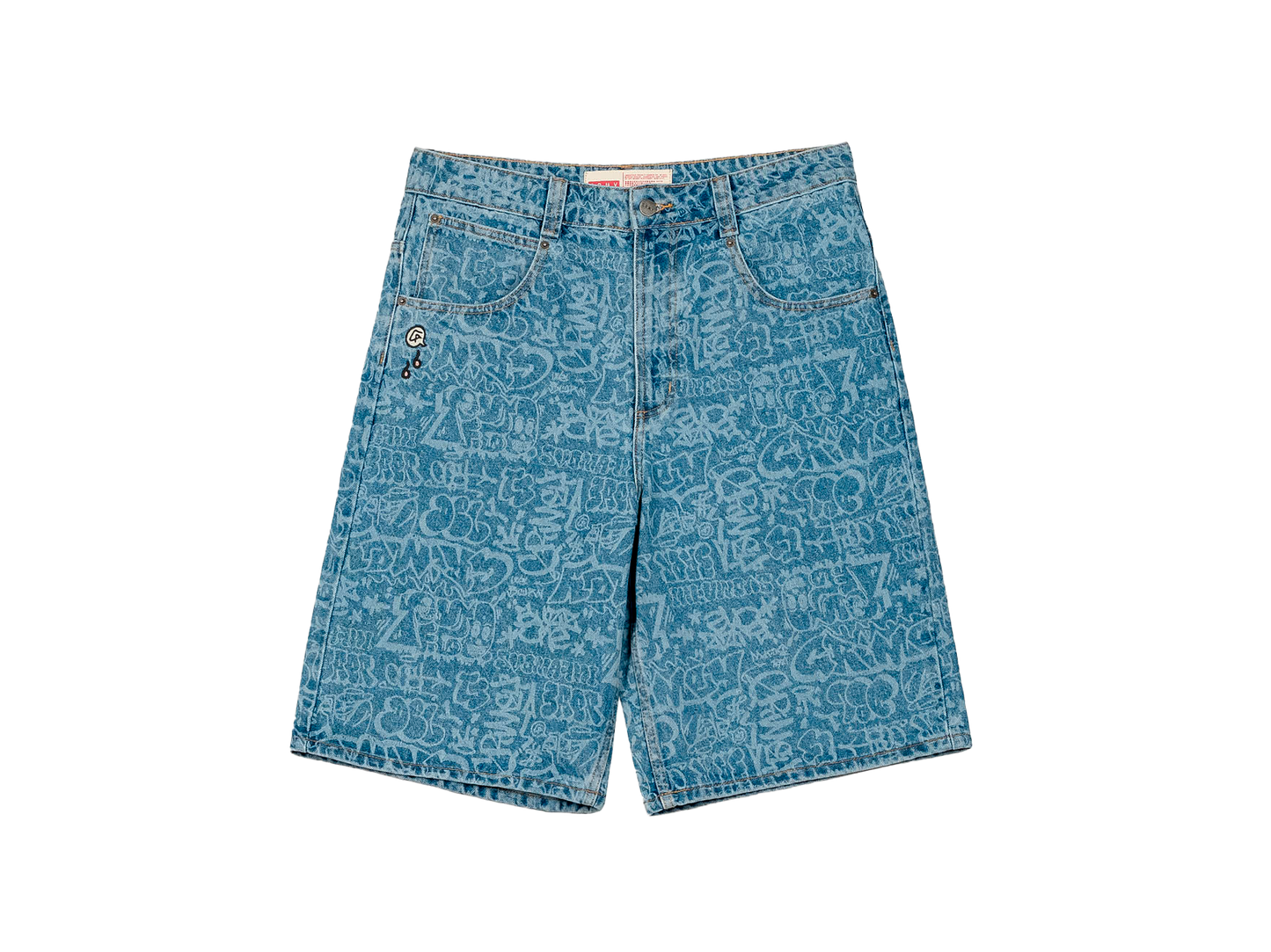 Pantalón Corto Stardust All Over Laser Baggy Washed Dark Blue