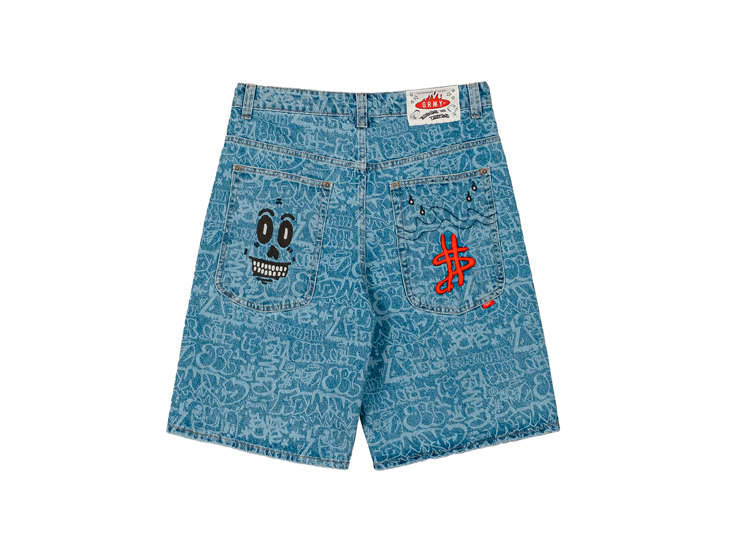 Pantalón Corto Stardust All Over Laser Baggy Washed Dark Blue