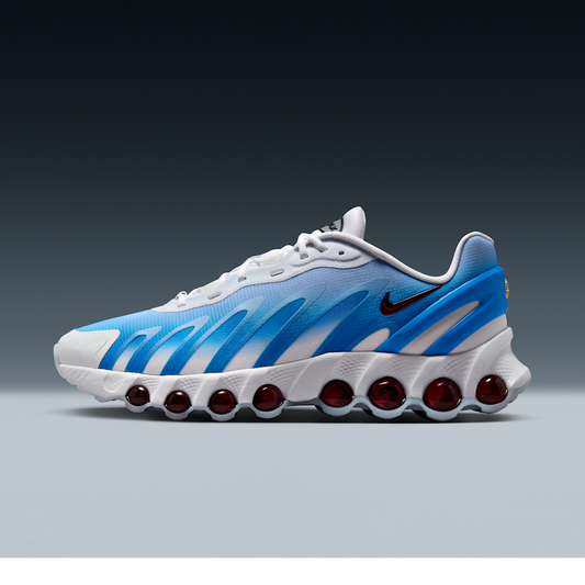 Overkicks - Nike Air Max Dn8 White Red Light Photo Blue (FQ7860-101) - vista lateral