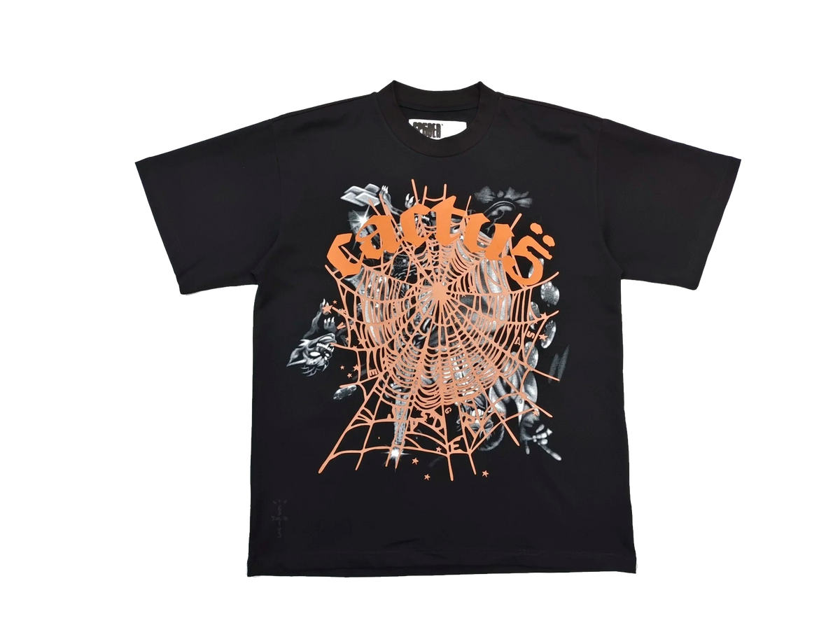 Sp5der x Travis Scott Cactus Jack Airbrush T-shirt Black