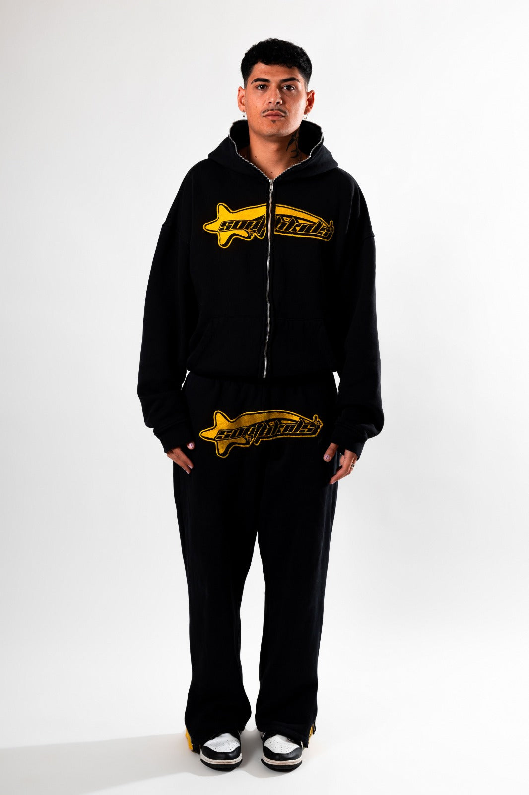 Luxury Star Black Yellow Zip Up Hoodie