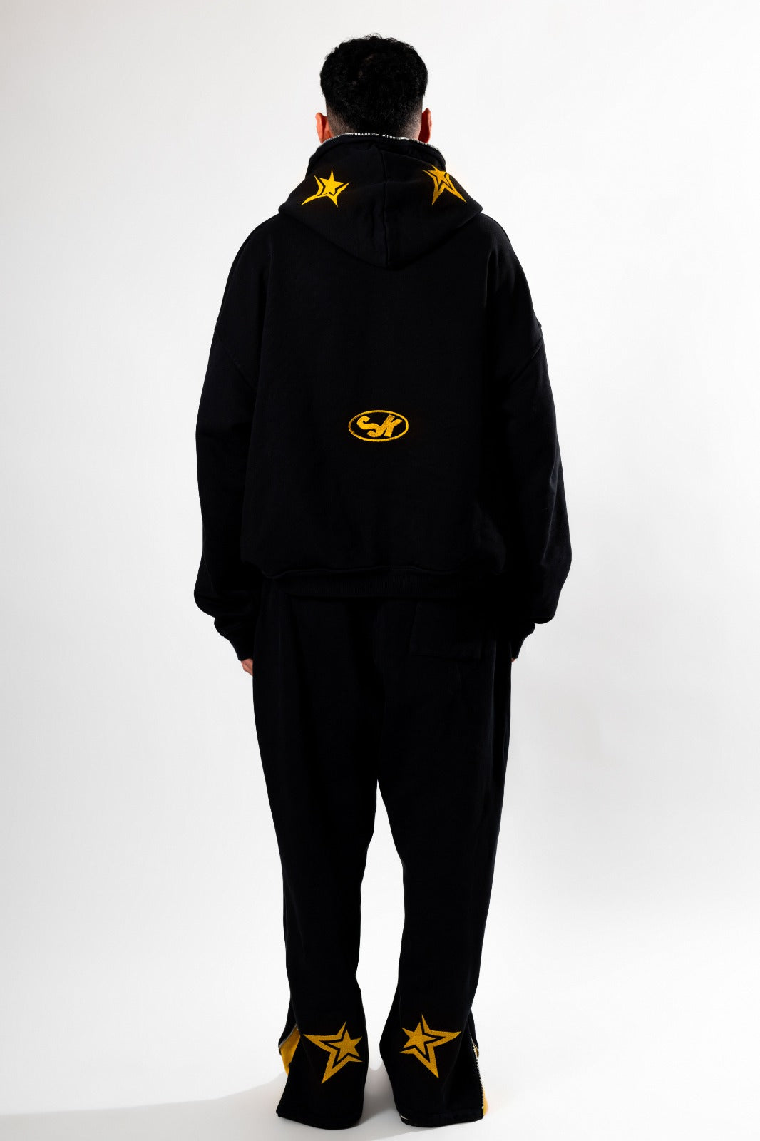 Luxury Star Black Yellow Zip Up Hoodie