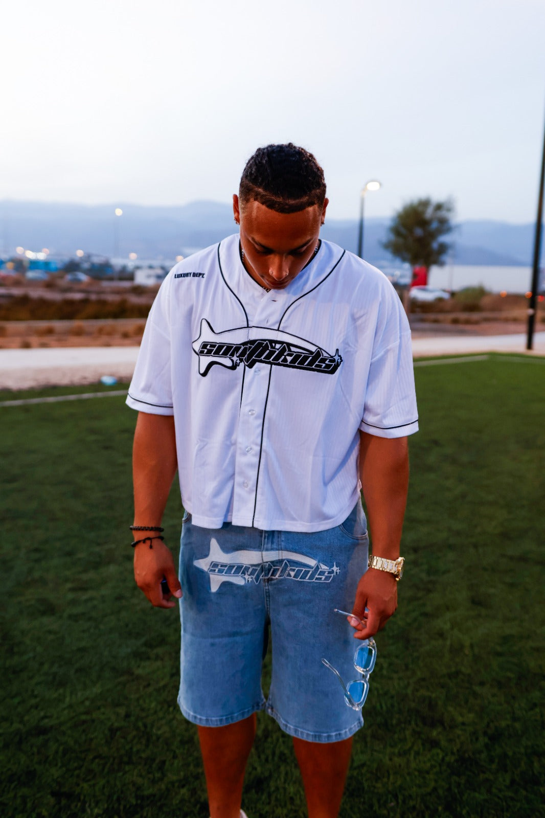 Cropped Baseball White Tee
