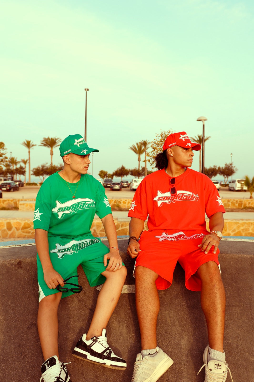 Star Tracksuit Green Shorts