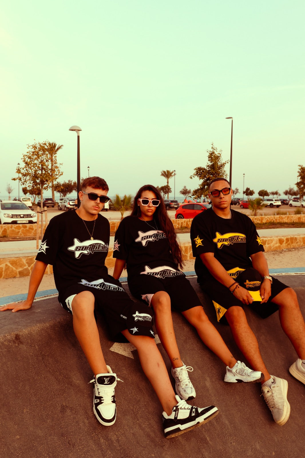 Star Tracksuit Black & Pink Shorts