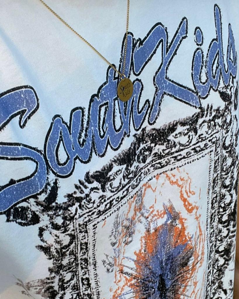 South Kids White Cropped Tee