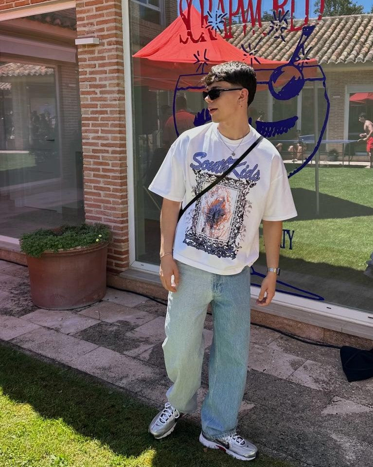 South Kids White Cropped Tee