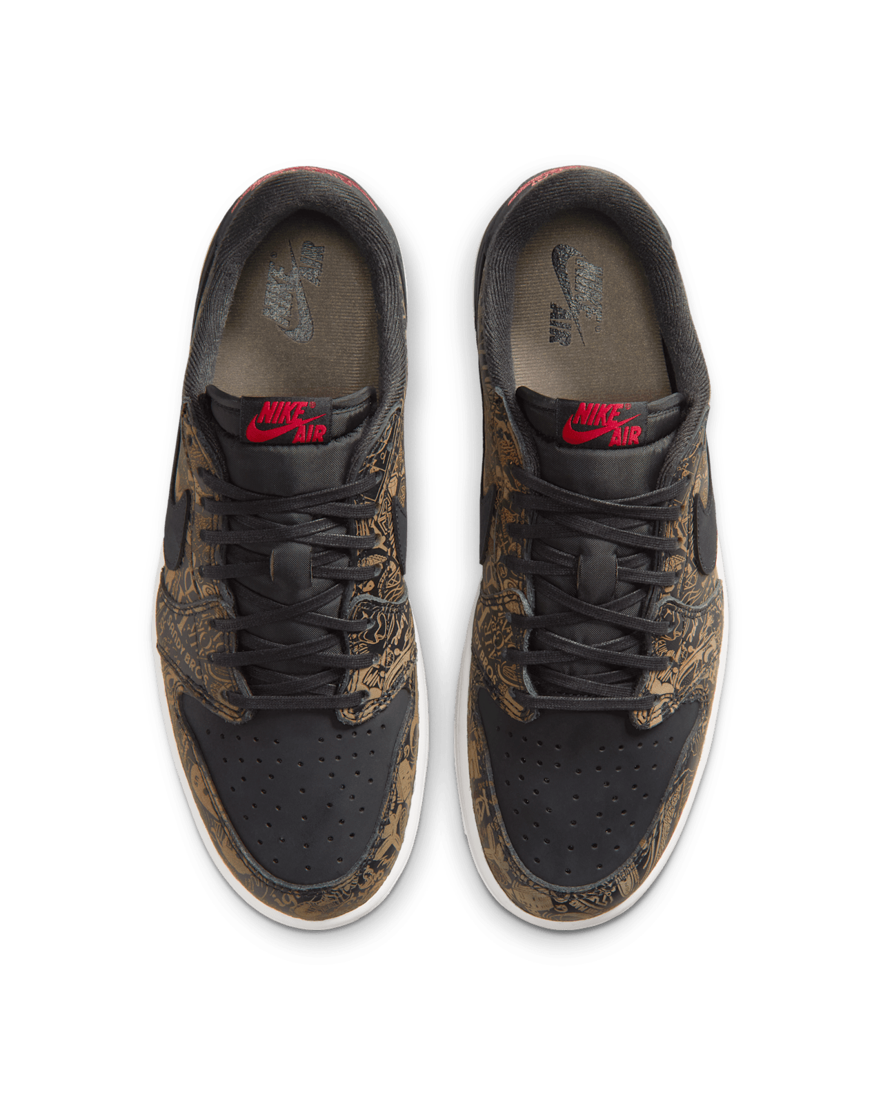 Jordan 1 Retro Low OG Laser Black University Red - vista superior