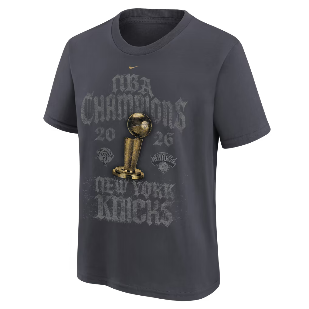 Nike New York Knicks 2026 NBA Finals Champions Authentic On Court T-shirt Grey