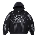 Supreme Fox Racing Zip Up Hooded Sweatshirt Black