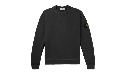 Stone Island Logo Appliquéd Mélange Cotton Jersey Sweatshirt Black