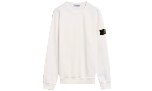 Stone Island Fleece Garment Dyed Crewneck White