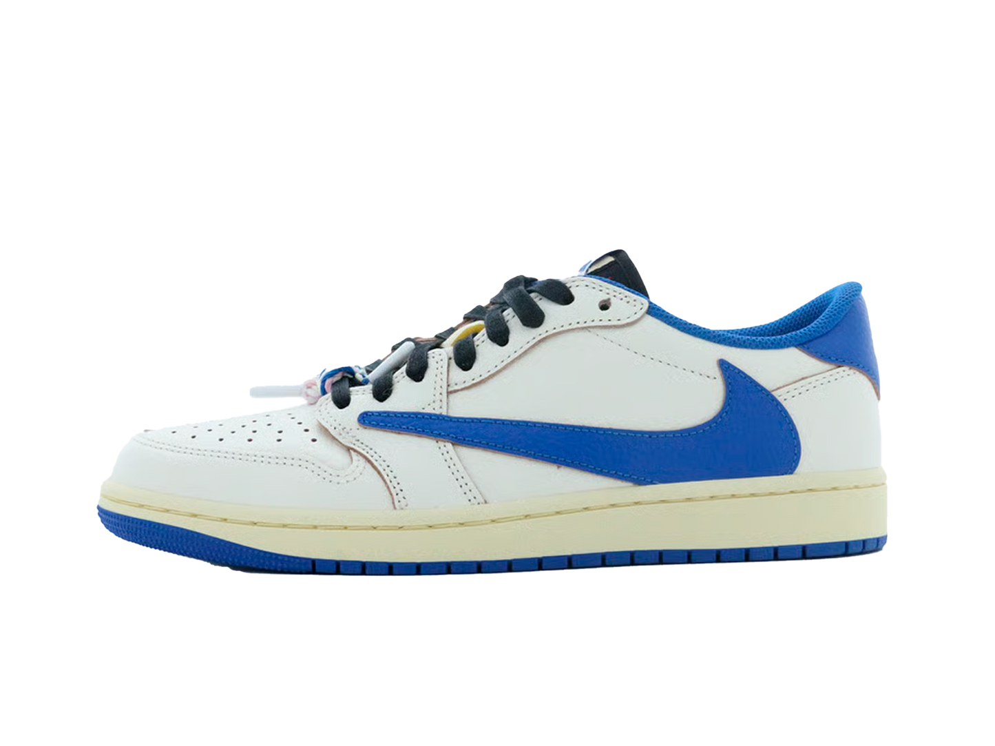 Air Jordan 1 Retro Low OG SP Fragment x Travis Scott Sail Military Blue