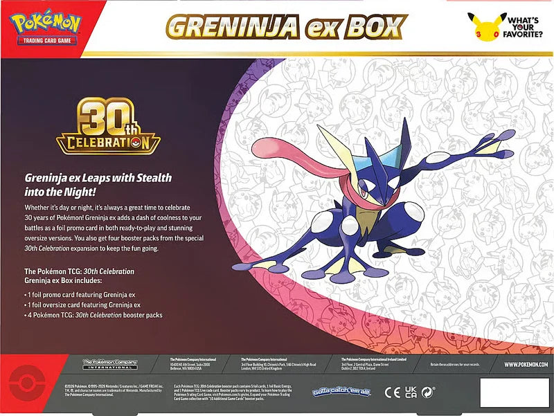 2026 Pokémon Mega Evolution 30th Celebration Greninja ex Box